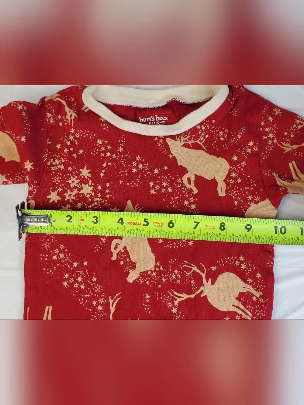 Burts Bees Kids Christmas Holiday Reindeer Pajamas 2-Piece - Size 5T - GUC